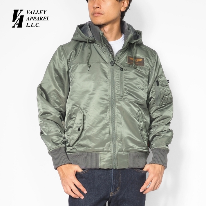 VALLEY APPAREL（バレイアパレル） フーデット リブ ジャケット