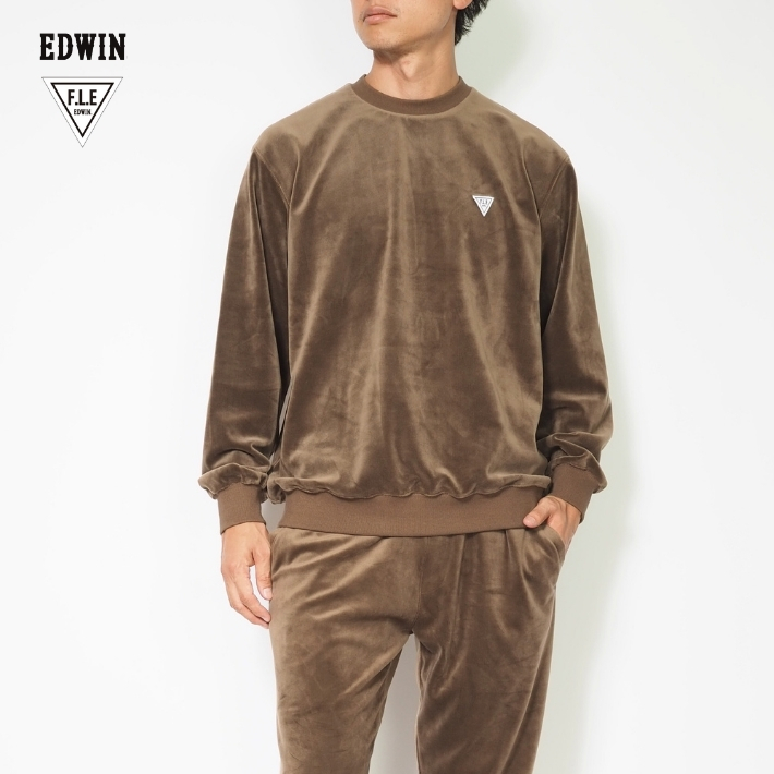 F.L.E セール EDWIN エドウィン FLE セットアップ メンズ ベロア 秋冬