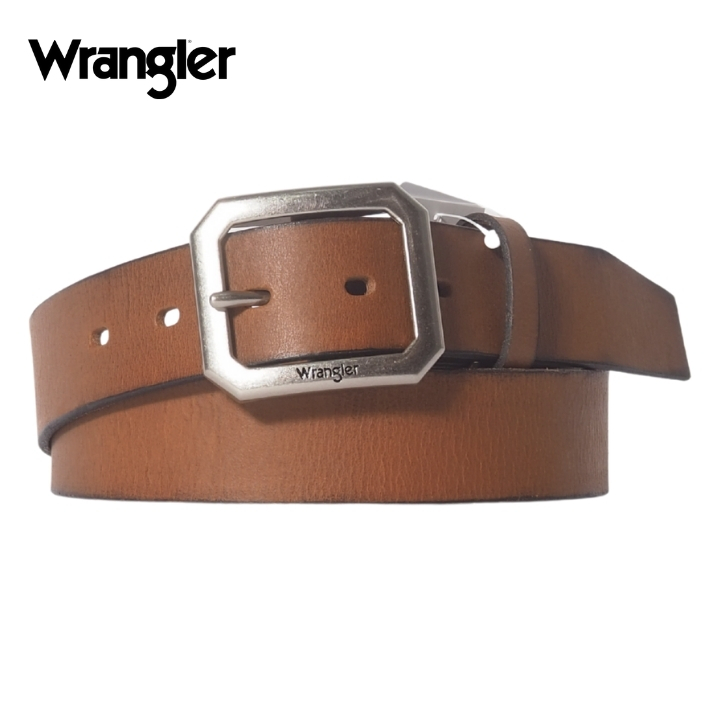 Wrangler（ラングラー） レザーベルト 牛革 日本製 ロゴ ギャリソン