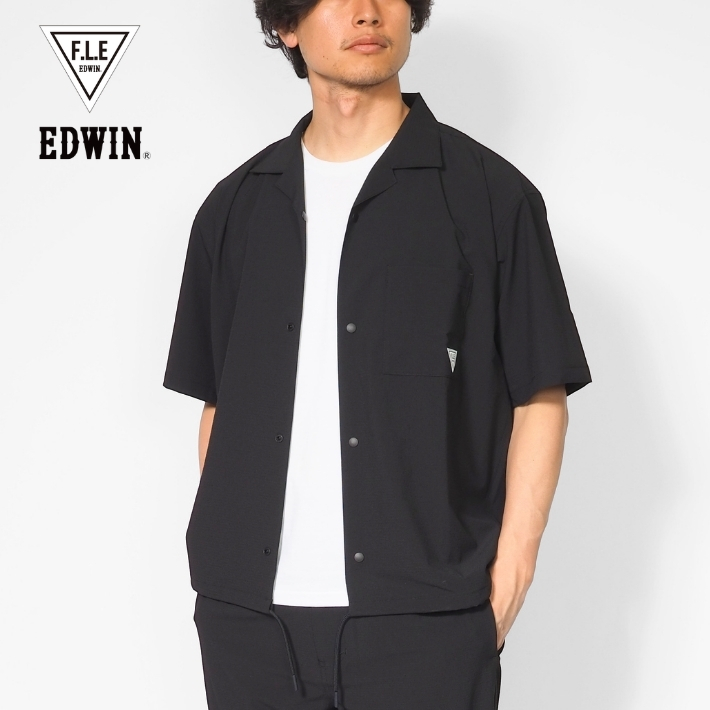 EDWIN（エドウィン） FLE オープンカラーシャツ 半袖 シアサッカー