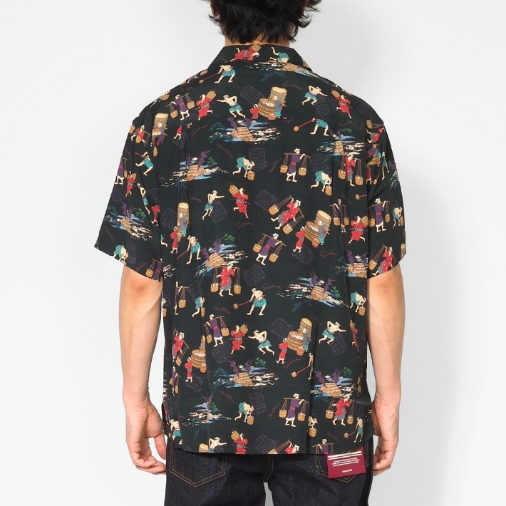 桃太郎ジーンズ（MOMOTARO JEANS） アロハシャツ 半袖 開襟 総柄 日本
