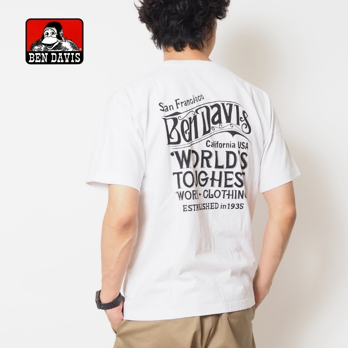 BEN DAVIS（ベンデイビス） Tシャツ 半袖 オールドロゴ バックプリント