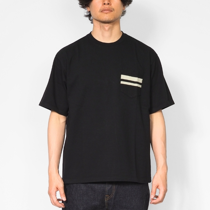 桃太郎ジーンズ（MOMOTARO JEANS） Tシャツ 半袖 ポケット 二本線 日本