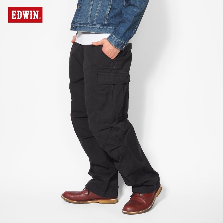 EDWIN（エドウィン） カーゴパンツ リップストップ ワイド テーパード