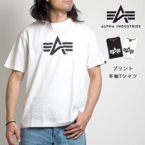 ALPHA アルファ Tシャツ Aマークプリント 定番 (TC1570) メンズファッション ブラン...