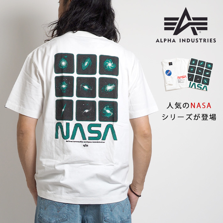 ALPHA アルファ Tシャツ NASAシリーズ ロゴプリント (TC1574) メンズファッション...