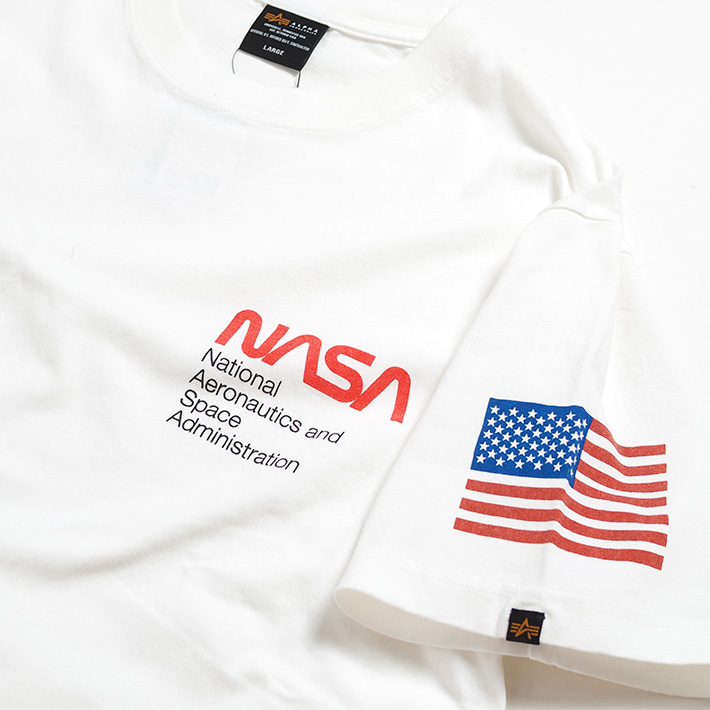 【ALPHA INDUSTRIES】NASA リフレクティブ プリント Tシャツ ♪ ALPHA INDUSTRIES】NASA リフレクティブ プリント Tシャツ