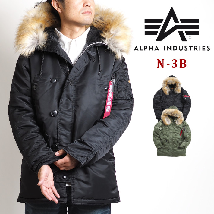 ALPHA アルファ N-3B フライトジャケット 中綿 無地 (20094) メンズファッション ブランド