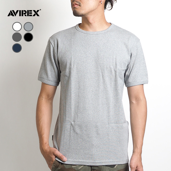 AVIREX アビレックス デイリー Tシャツ 半袖 クルーネック リブ 無地 (783-49340...