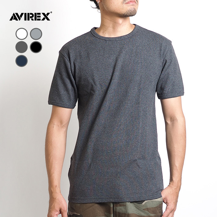 AVIREX アビレックス デイリー Tシャツ 半袖 クルーネック リブ 無地 (783-49340...