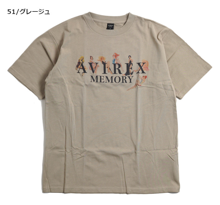 AVIREX Tシャツ クルーネック ガールズ＆ロゴ (6123265) メンズファッション ブラン...