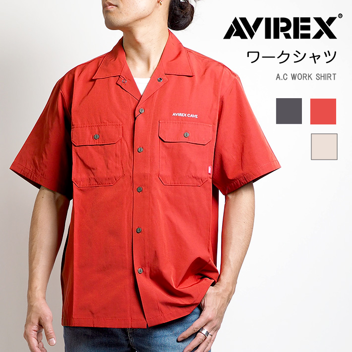 AVIREX 半袖シャツ ワークシャツ フラップポケット s(6125104) メンズファッション ...