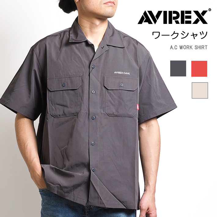 AVIREX アビレックス 半袖シャツ ワークシャツ フラップポケット s(6125104) メンズファッション ブランド｜ms-sanshin｜02