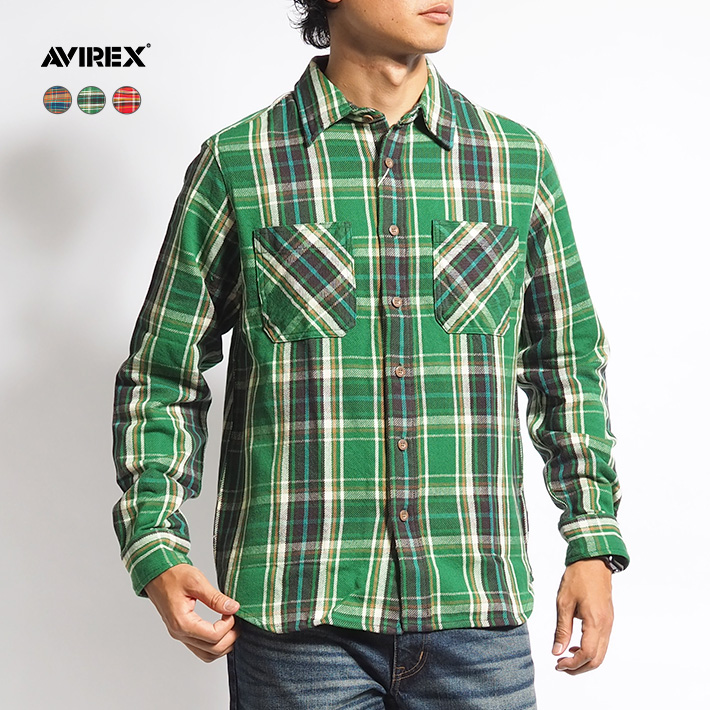 [美品] AVIREX 迷彩チェックシャツ XL 美品] AVIREX 迷彩チェックシャツ XL