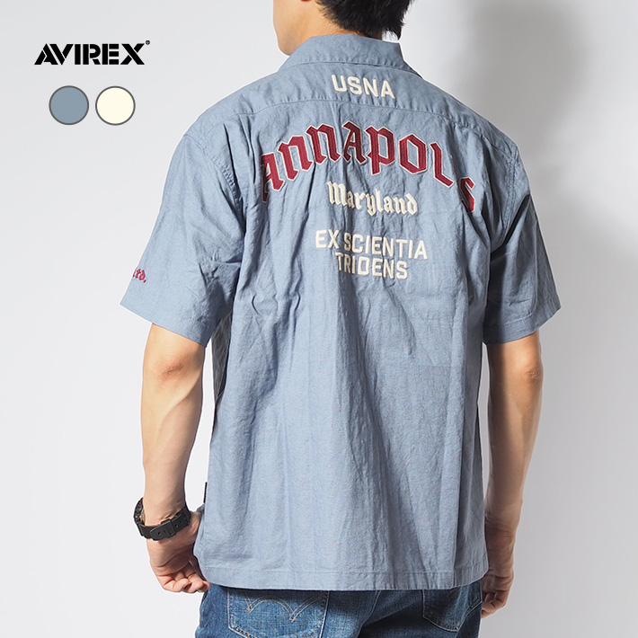 AVIREX アビレックス 半袖シャツ 綿 麻 アナポリス (783-5123011) メンズファッション ブランド