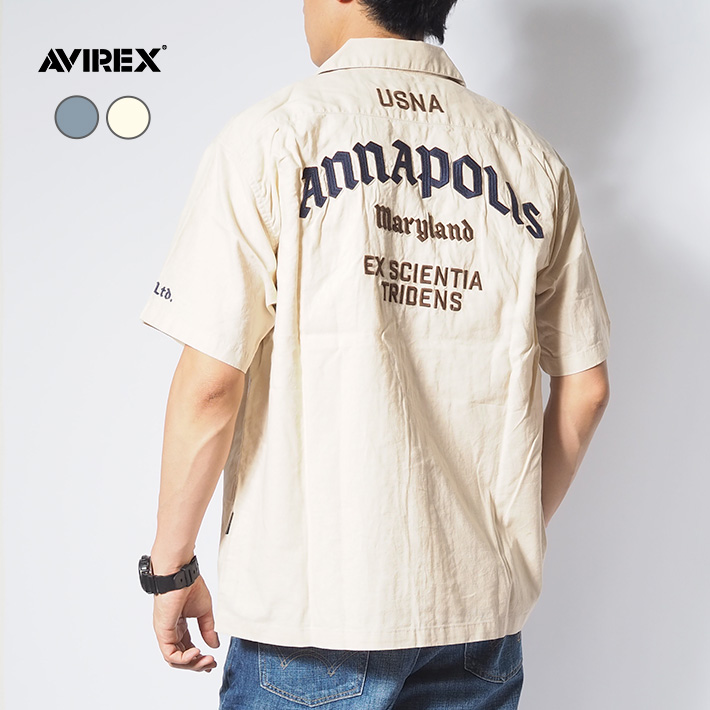 AVIREX（アヴィレックス） アビレックス 半袖シャツ 綿 麻 アナポリス