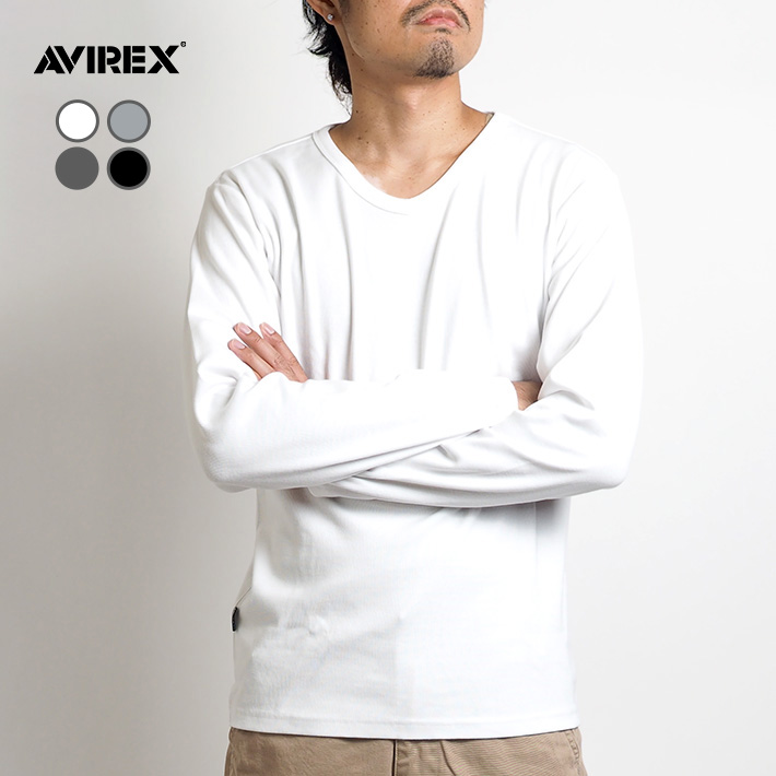 AVIREX デイリー ロンT Vネック リブ 無地 (783-5930005/6153480) メ...