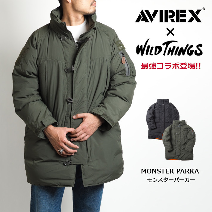 AVIREX×WILD THINGS コラボ モンスターパーカー (6112180) メンズファッション ブランド