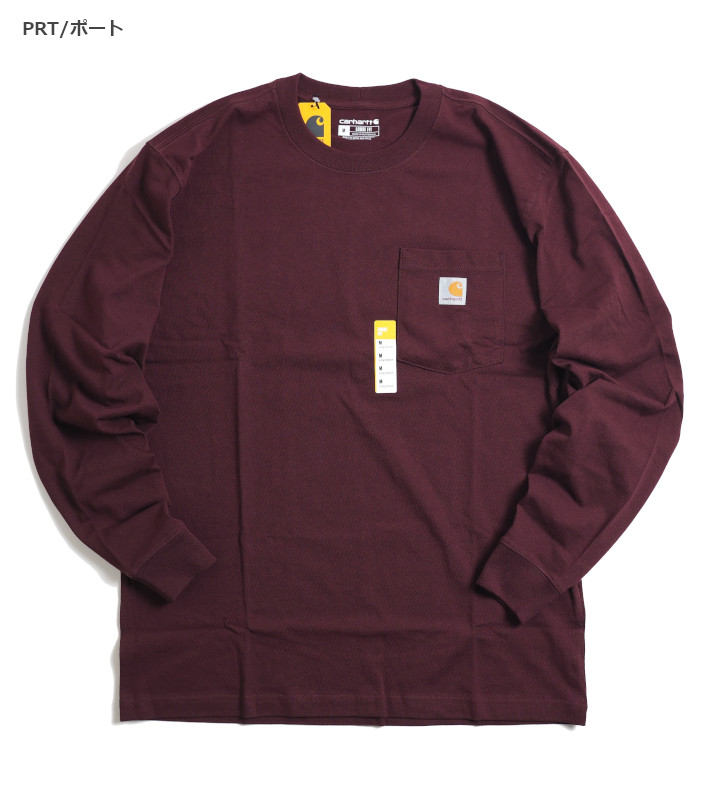 CARHARTT カーハート ロンT 長袖 胸ポケット 無地 ワンポイント (K126