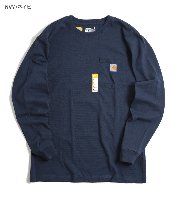 CARHARTT カーハート ロンT 長袖 胸ポケット 無地 ワンポイント (K126