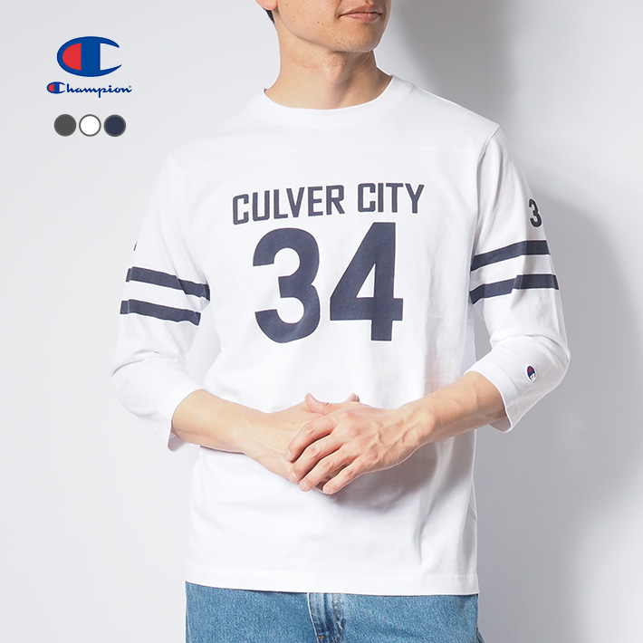 Champion CHAMPION チャンピオン ロンT 七分袖 フットボール T