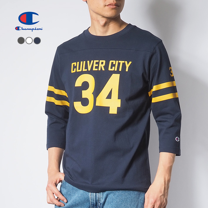 Champion CHAMPION チャンピオン ロンT 七分袖 フットボール T