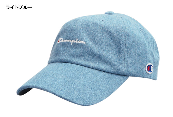 CHAMPION ローキャップ デニム ベーシックロゴ刺繍 (381-0136) メンズファッション...