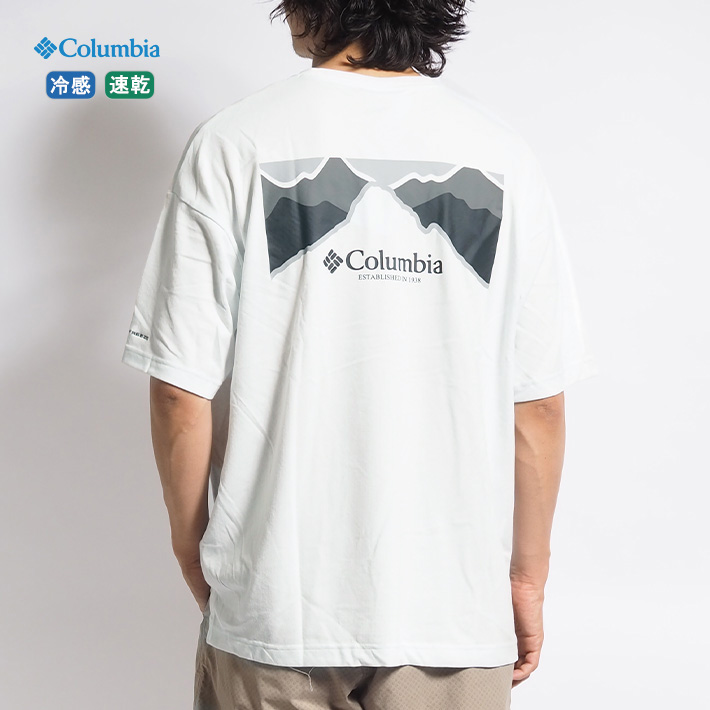 COLUMBIA Tシャツ バックマウンテンイラスト 冷却 吸湿速乾 (XE8841) メンズファッ...