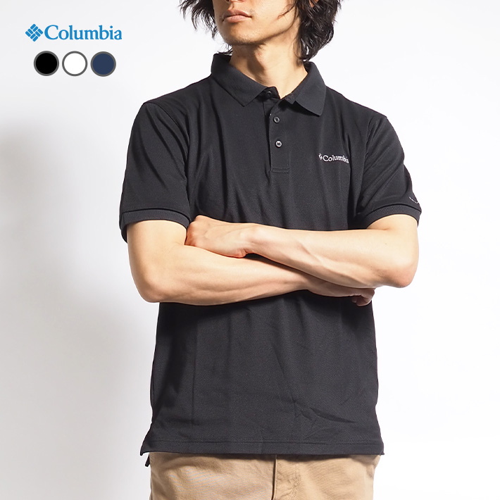 COLUMBIA コロンビア ポロシャツ ロゴ刺繍 吸湿速乾 紫外線カット (AE0412) メンズ...