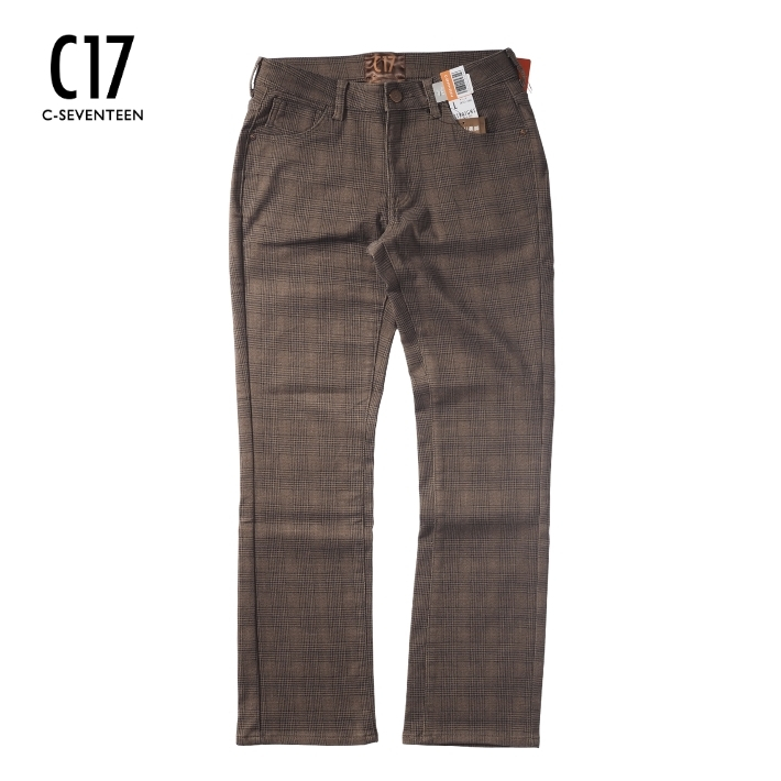 C17 シーセブンティーン 暖パン 裏起毛 ストレート ストレッチ デニム
