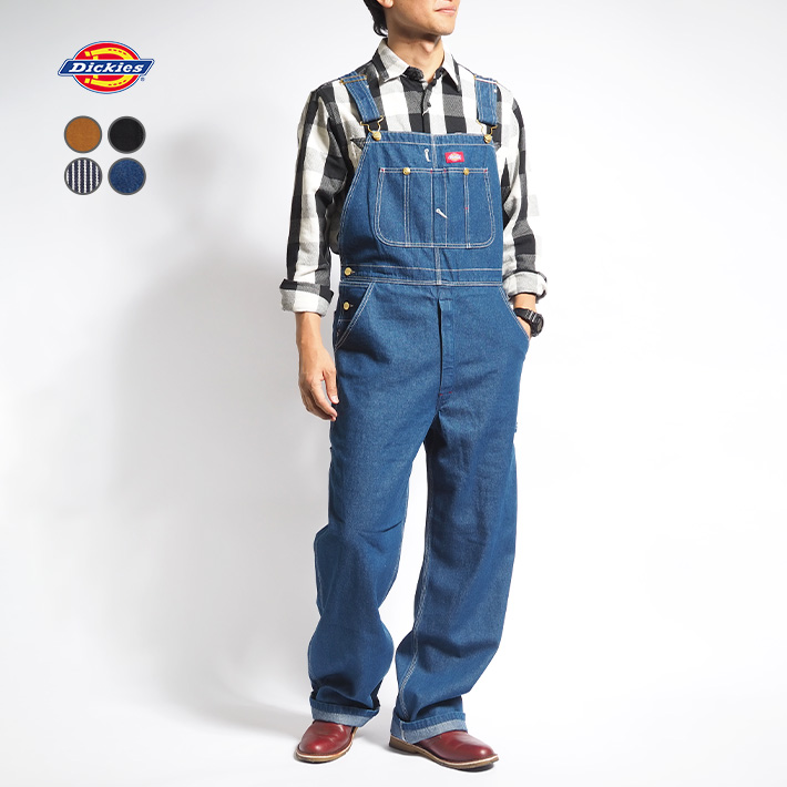 DICKIES ディッキーズ オーバーオール つなぎ ダック デニム ヒッコリー (80201100 80201000 80577400)  メンズファッション ブランド