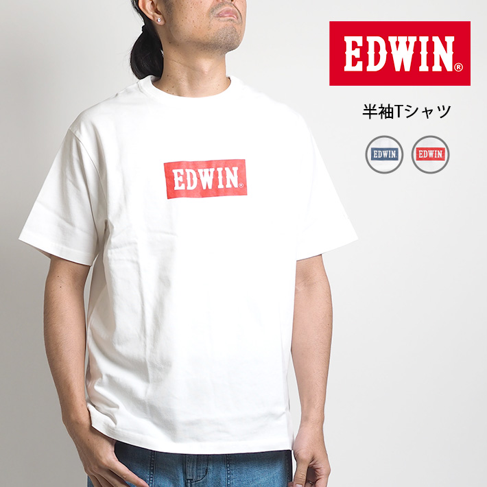 EDWIN エドウィン Tシャツ 半袖 ボックスロゴプリント (ET6096) メンズ