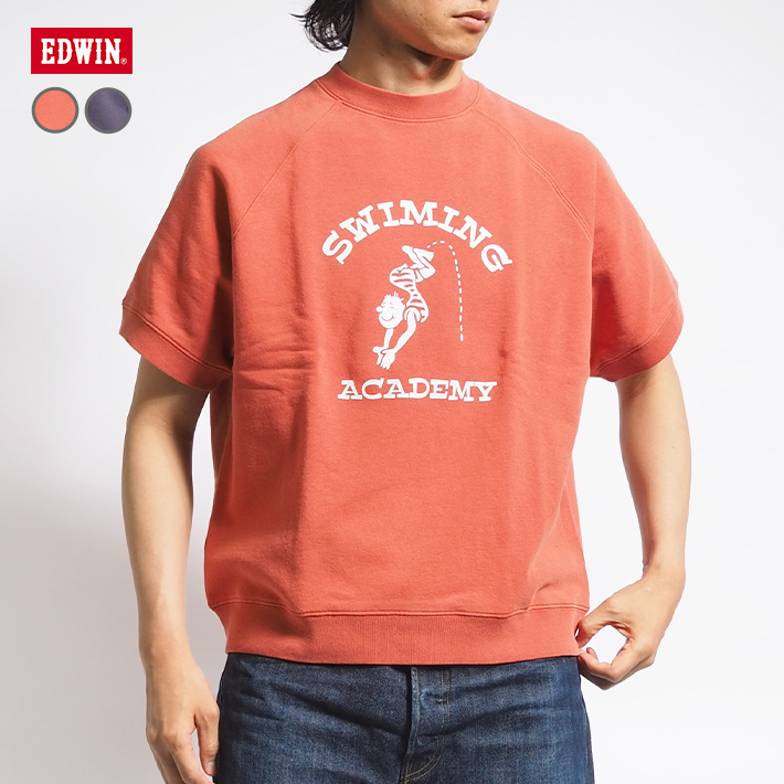 EDWIN エドウィン Tシャツ 半袖 スウェット 色落ち ひび割れ ビンテージ (ET6119) メンズファッション ブランド｜ms-sanshin｜02