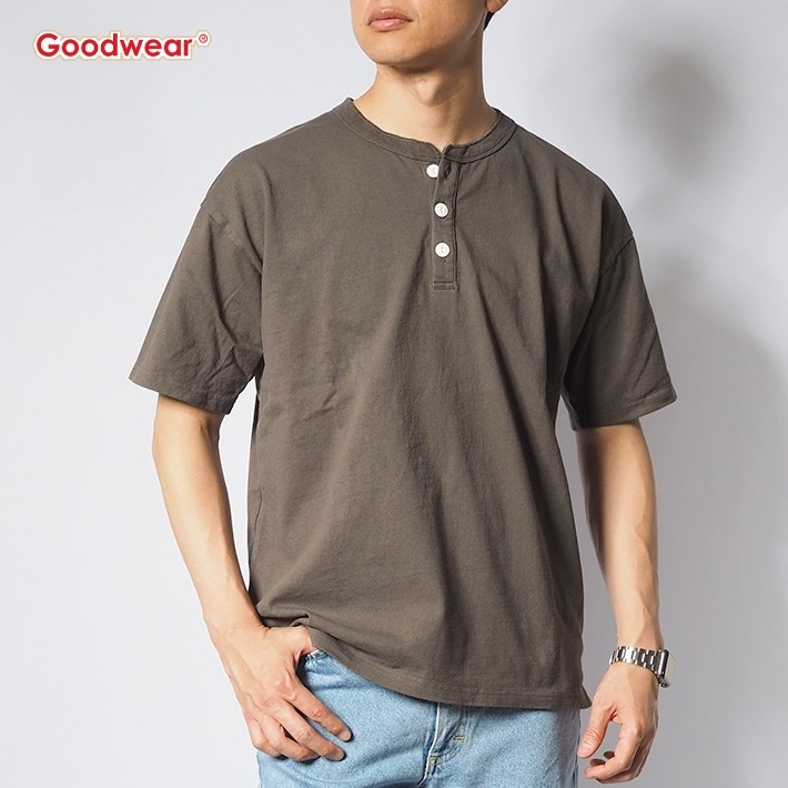 Goodwear（グッドウェア） Tシャツ 半袖 ヘンリーネック レギュラー