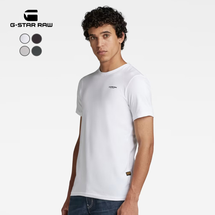 G-STAR RAW Tシャツ 無地 ワンポイントロゴ (D19070-C723) メンズファッショ...
