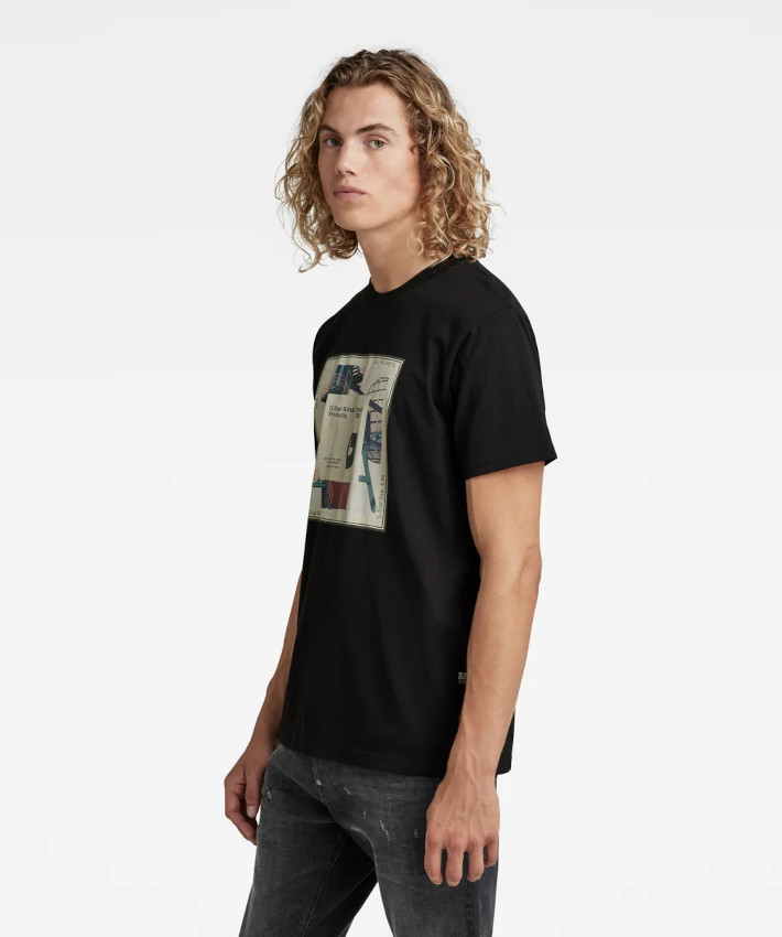 関税込◆G-STAR Amsterdam T-SHIRT フォトプリントロゴT G Star | Amsterdam T-Shirt | Regular Fit T-Shirts | USC