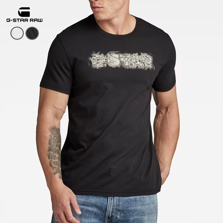 G-STAR RAW Tシャツ クラックネームロゴ (D24363-C506) メンズファッション ...