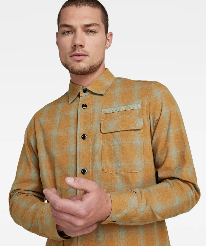 G-Star Raw ジースターロウ ボタンシャツ ベージュ/ブラウン M 新品 G-STAR RAW ジースターロウ チェックシャツ (D20545-C857-C978) メンズ