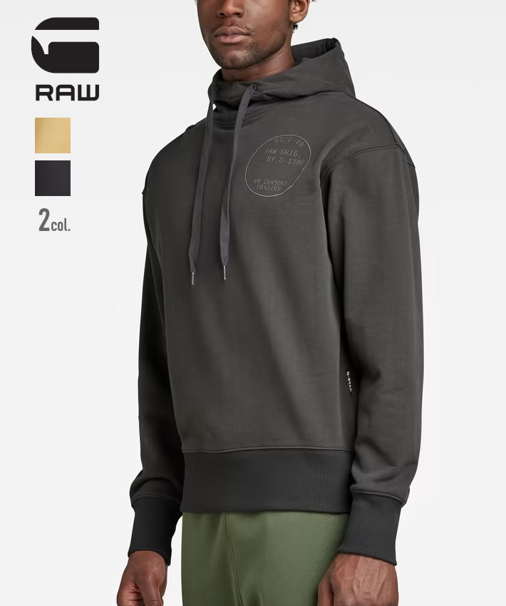 G-STAR RAW ジースターロウ スウェットパーカー 裏毛 サークルロゴ (D22233-A61...