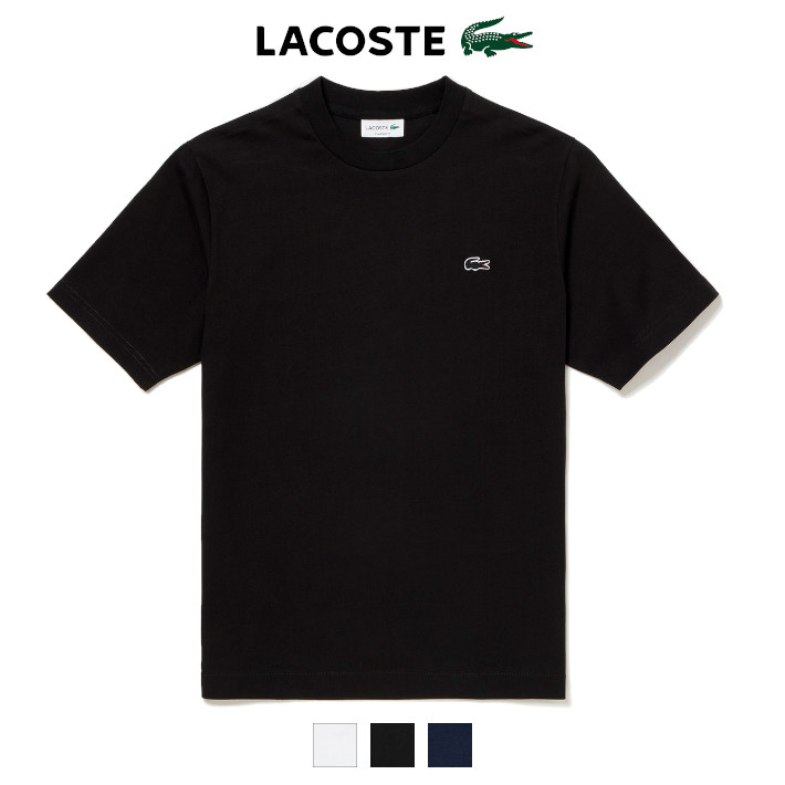 LACOSTE ラコステ Tシャツ 半袖 クルーネック ワンポイント 無地 クラシックフィット (TH5582) メンズファッション ブランド
