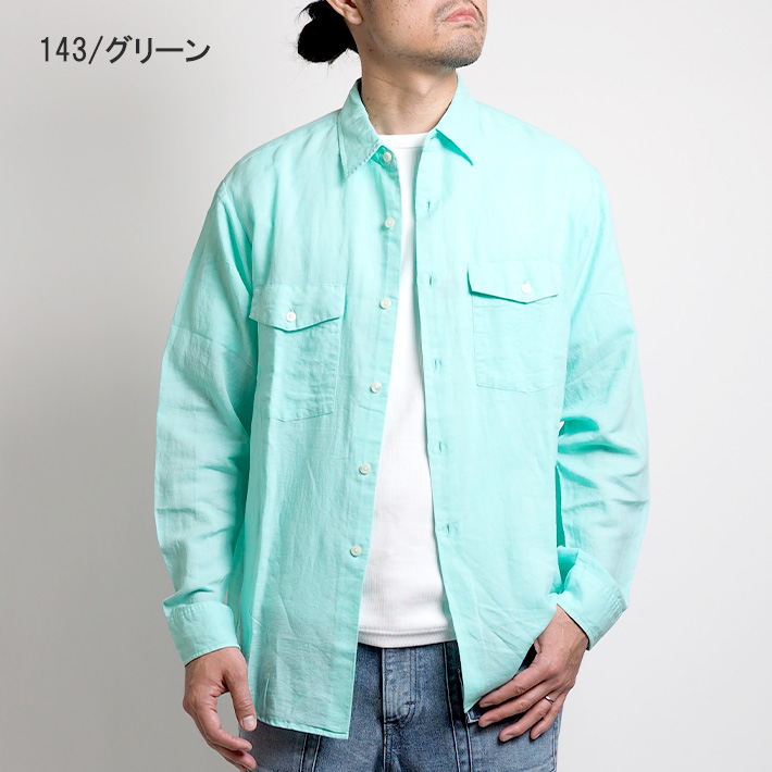Lee LEE リー ドレスワークシャツ 長袖 麻 (LM7235) メンズ Lee LEE リー ドレスワークシャツ 長袖 麻 (LM7235) メンズ