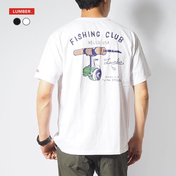 CHRYSOMALLON ストリート 丸首 切替 半袖 Tシャツ 送料関税込 LUMBER セール ランバー Tシャツ 半袖 フィッシングリール