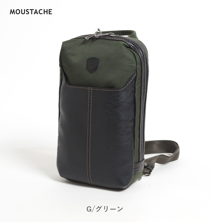 MOUSTACHE ムスタッシュ ボディバッグ 鞄 斜めがけ ナイロン 合皮 (JLN-4754) ...