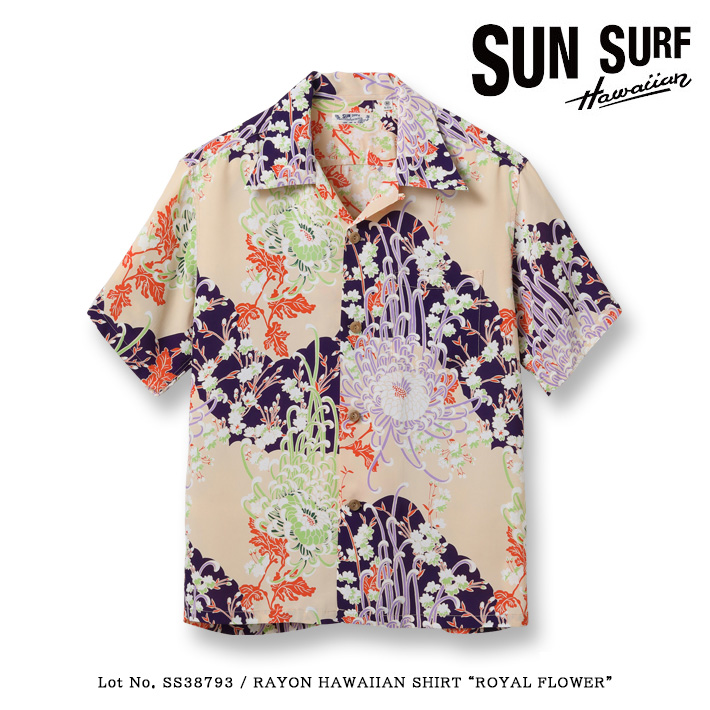 SUN SURF サンサーフ アロハシャツ 開襟シャツ 日本製 菊の花 (SS38793) メンズファッション ブランド
