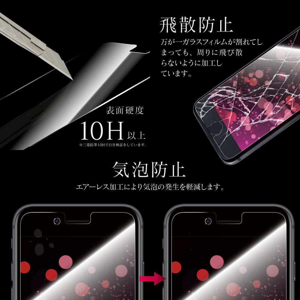 iPhone SE (第3世代/第2世代) iPhone8 ガラスフィルム 液晶保護