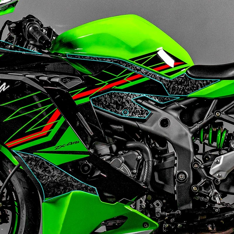 並行輸入品 カワサキ ZX4R ZX4RR バイク カーボン ステッカー 装飾