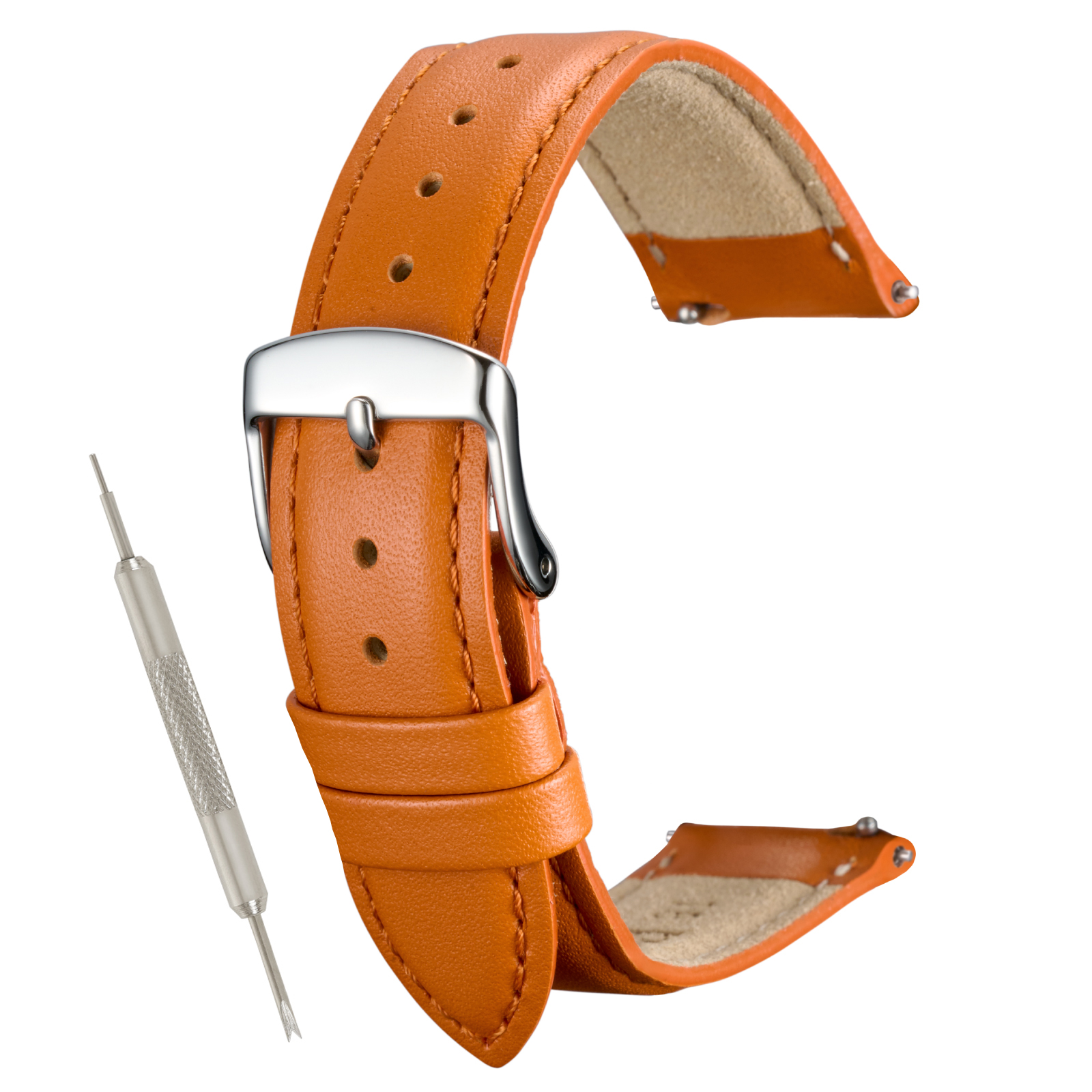 【レバータイプ】撥水 本革ベルト  10mm 11mm 12mm 13mm 14mm 16mm 17mm 18mm 19mm 20mm 21ｍｍ 22mm 奇数幅 レザー 時計ベルト 牛革 クリッカー バンビ MC002 | BAMBI | 07