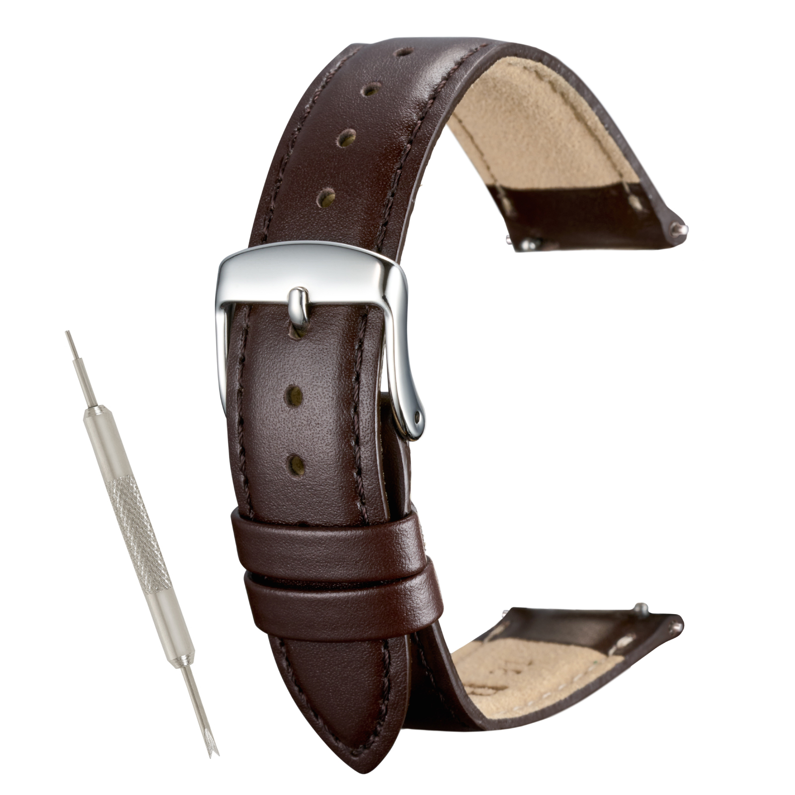 【レバータイプ】撥水 本革ベルト  10mm 11mm 12mm 13mm 14mm 16mm 17mm 18mm 19mm 20mm 21ｍｍ 22mm 奇数幅 レザー 時計ベルト 牛革 クリッカー バンビ MC002 | BAMBI | 02