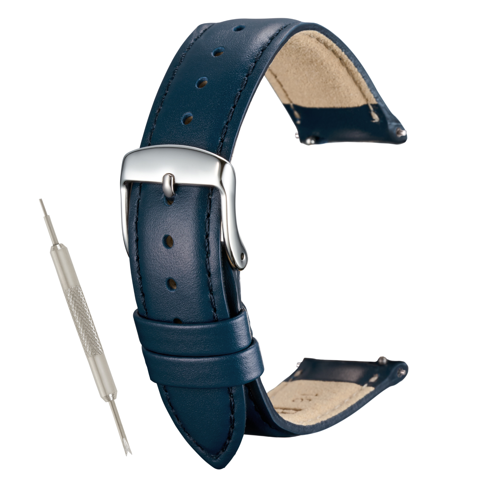 【レバータイプ】撥水 本革ベルト  10mm 11mm 12mm 13mm 14mm 16mm 17mm 18mm 19mm 20mm 21ｍｍ 22mm 奇数幅 レザー 時計ベルト 牛革 クリッカー バンビ MC002 | BAMBI | 04