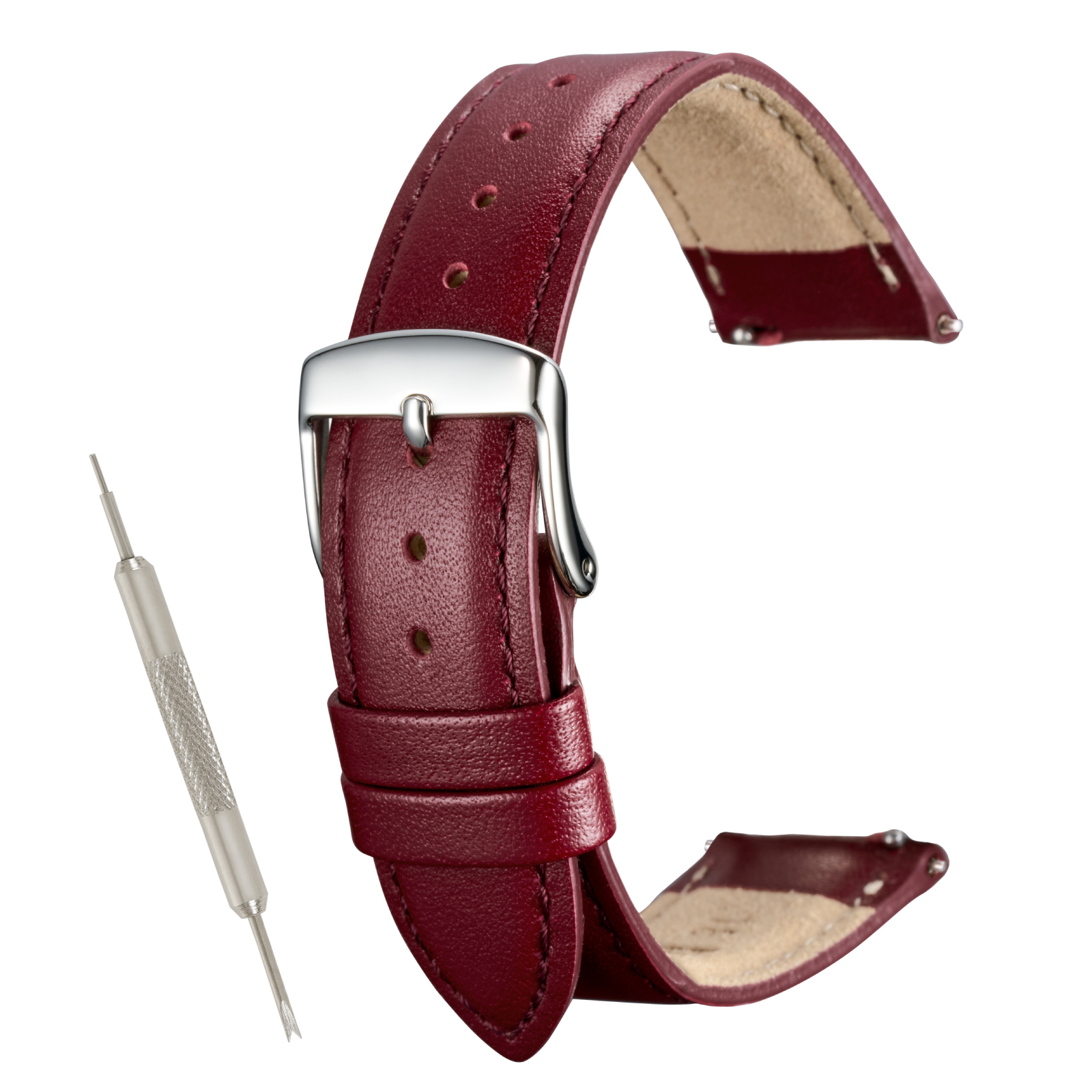 【レバータイプ】撥水 本革ベルト  10mm 11mm 12mm 13mm 14mm 16mm 17mm 18mm 19mm 20mm 21ｍｍ 22mm 奇数幅 レザー 時計ベルト 牛革 クリッカー バンビ MC002 | BAMBI | 05